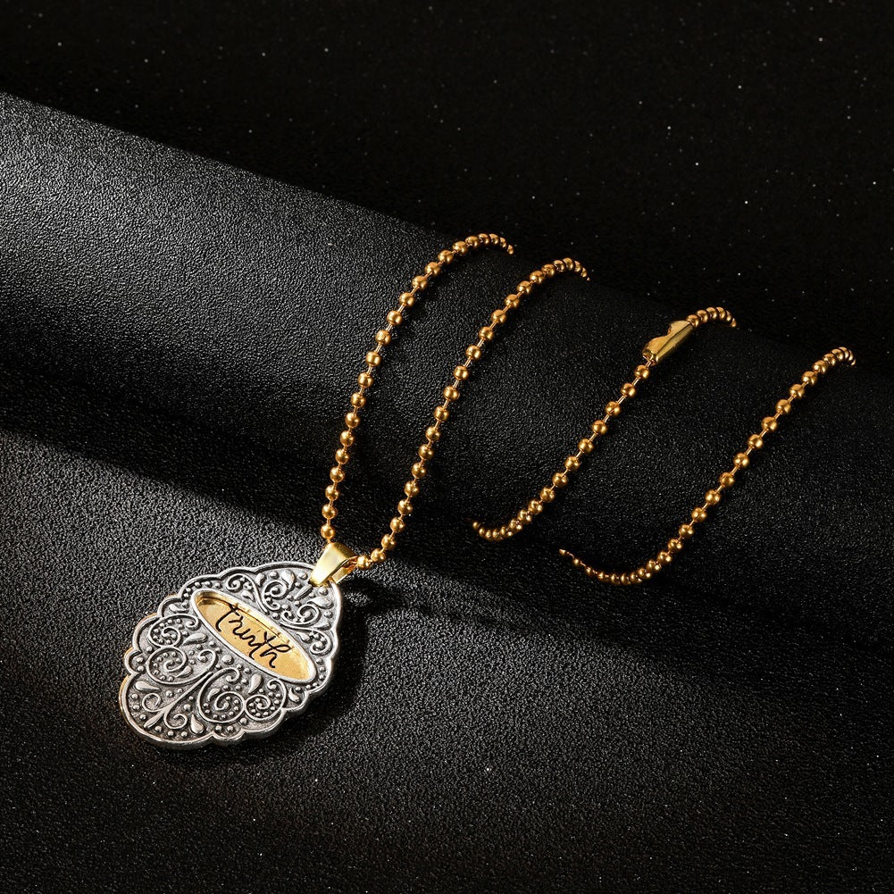 Truth Pendant Hollow Carved Necklace