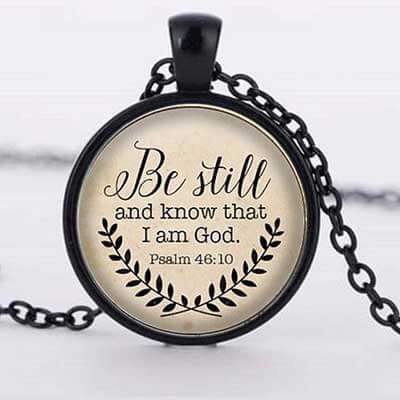 The Necklace Of The Bible Verses Must Know That I Am The God Pendant Psalm Status Time Gemstone Necklace