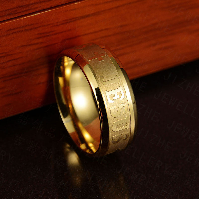 Jesus Cross Ring Stainless Steel