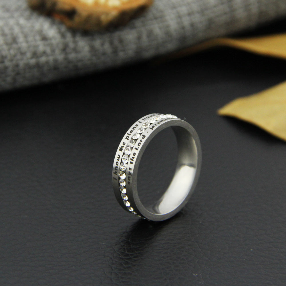 I Know The Plans I Have For You, Says The Lord Inscribed Stainless Steel Ring