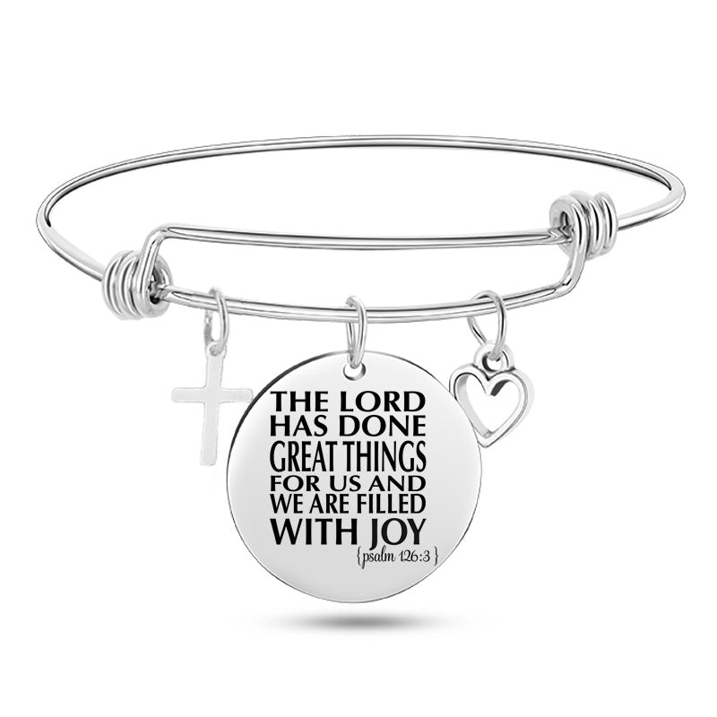 I can do all things through Christ Stainless Steel Bangle Bracelet