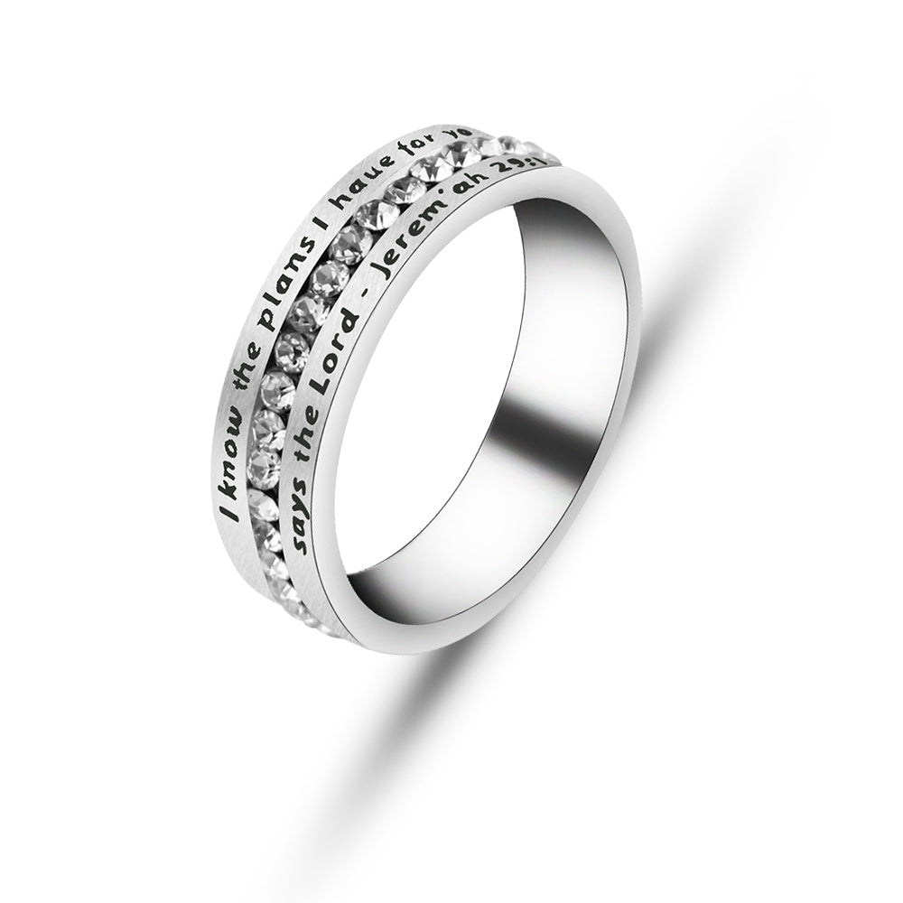 I Know The Plans I Have For You, Says The Lord Inscribed Stainless Steel Ring