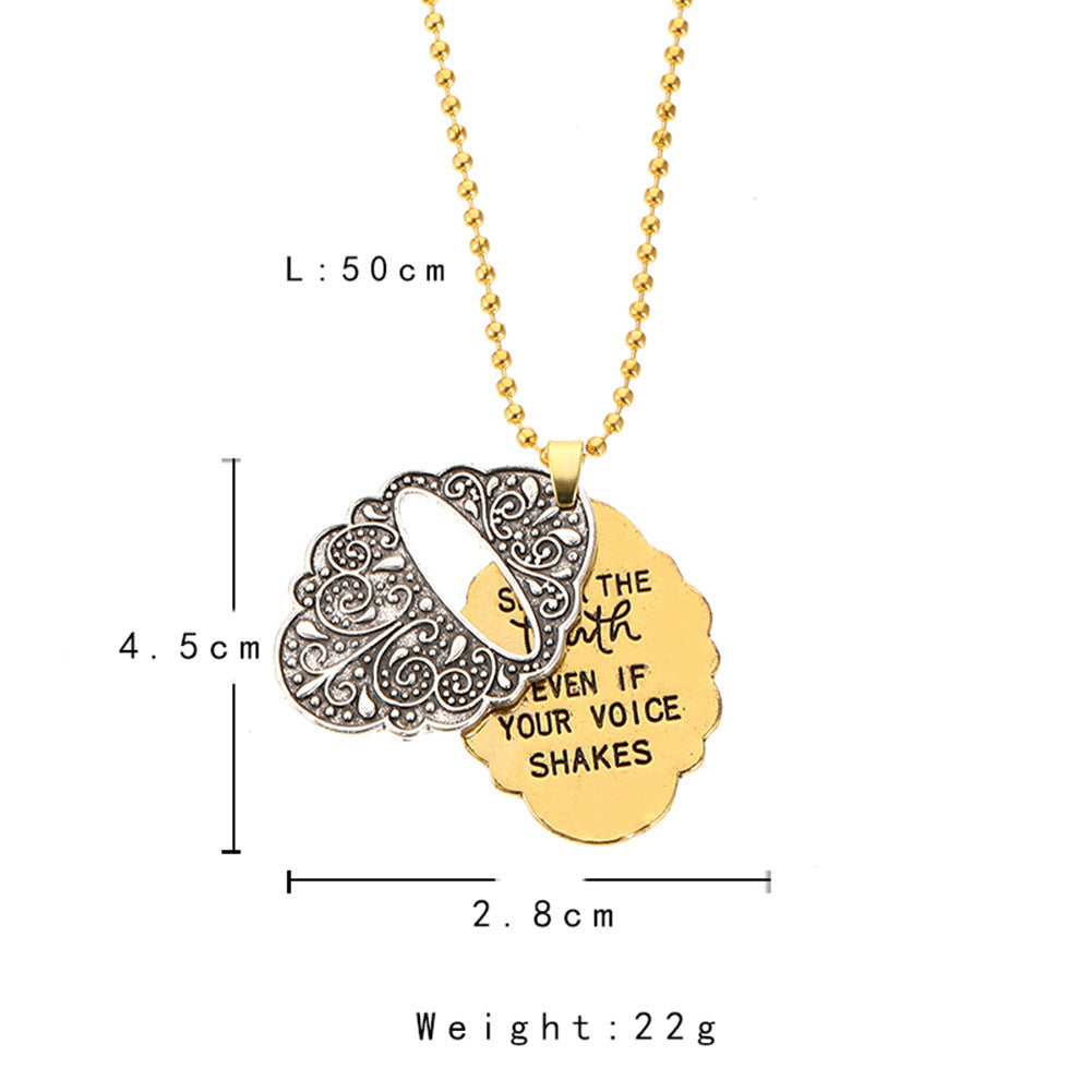 Truth Pendant Hollow Carved Necklace