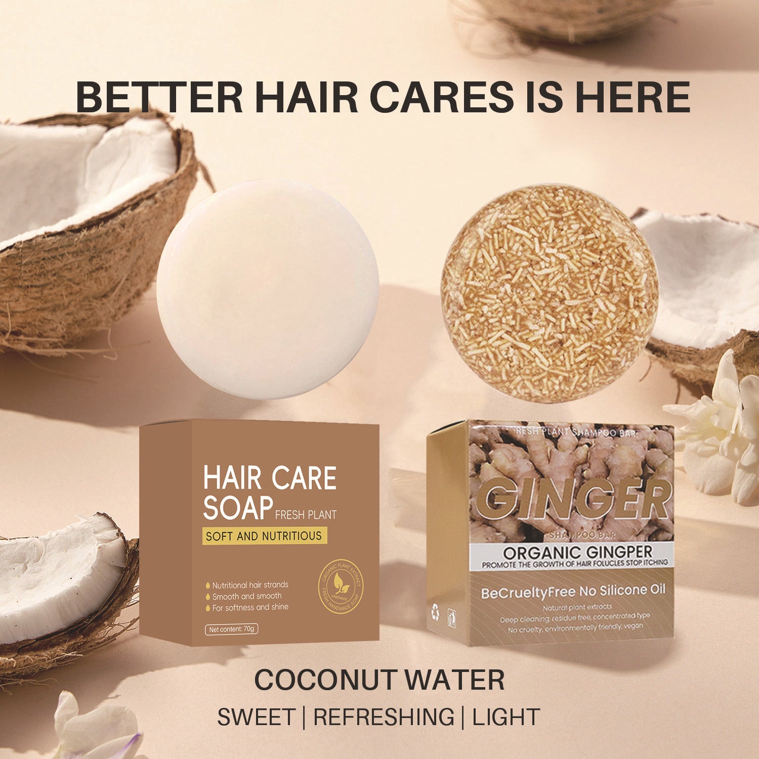 Handmade Ginger Shampoo Soap With Coconut