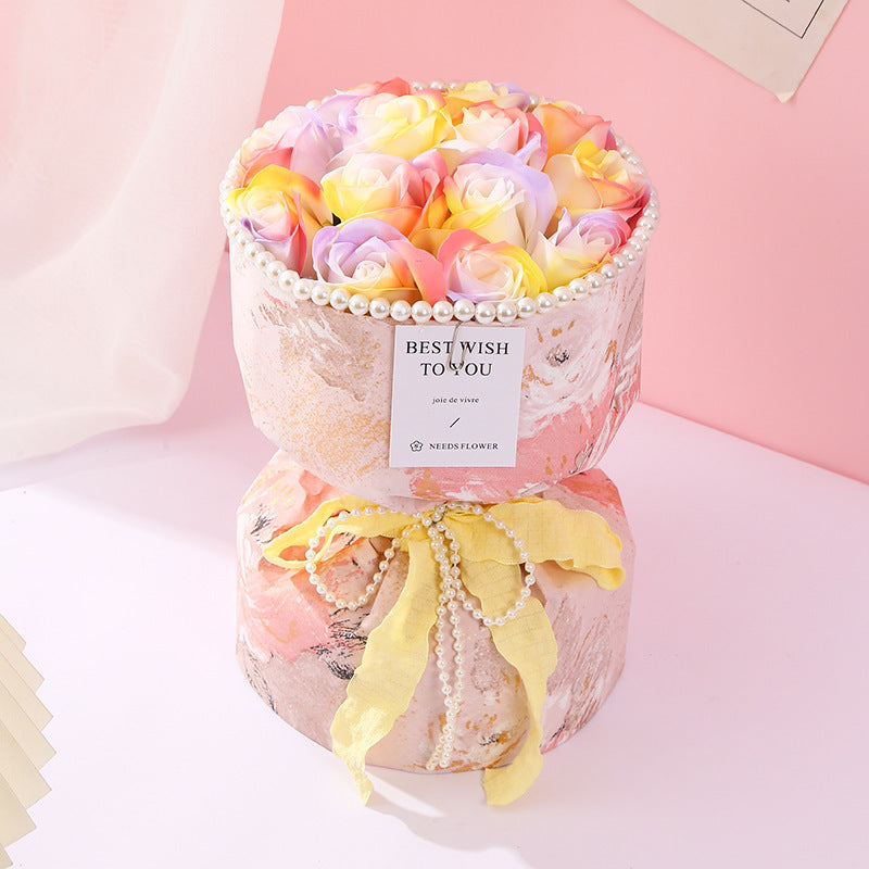 Decorative flower pots with ribbons