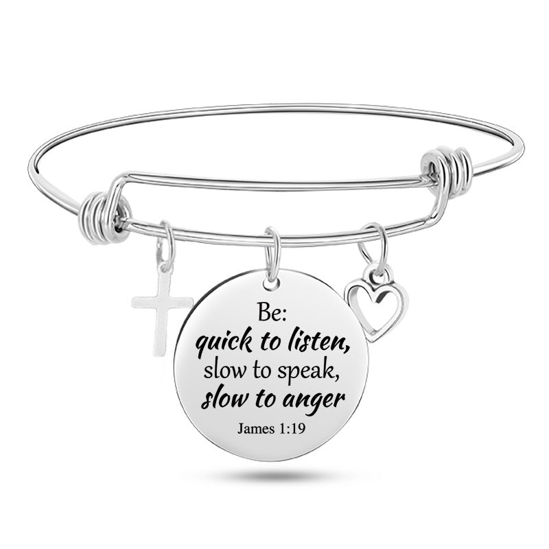 I can do all things through Christ Stainless Steel Bangle Bracelet