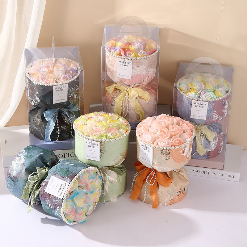 Decorative flower pots with ribbons