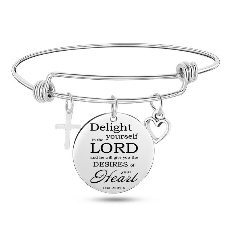 I can do all things through Christ Stainless Steel Bangle Bracelet