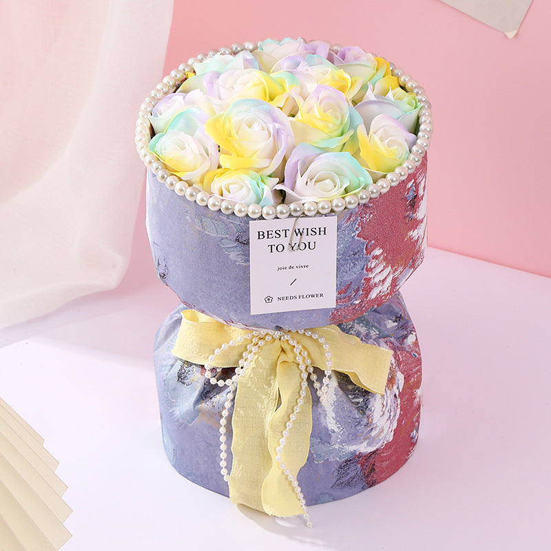 Decorative flower pots with ribbons