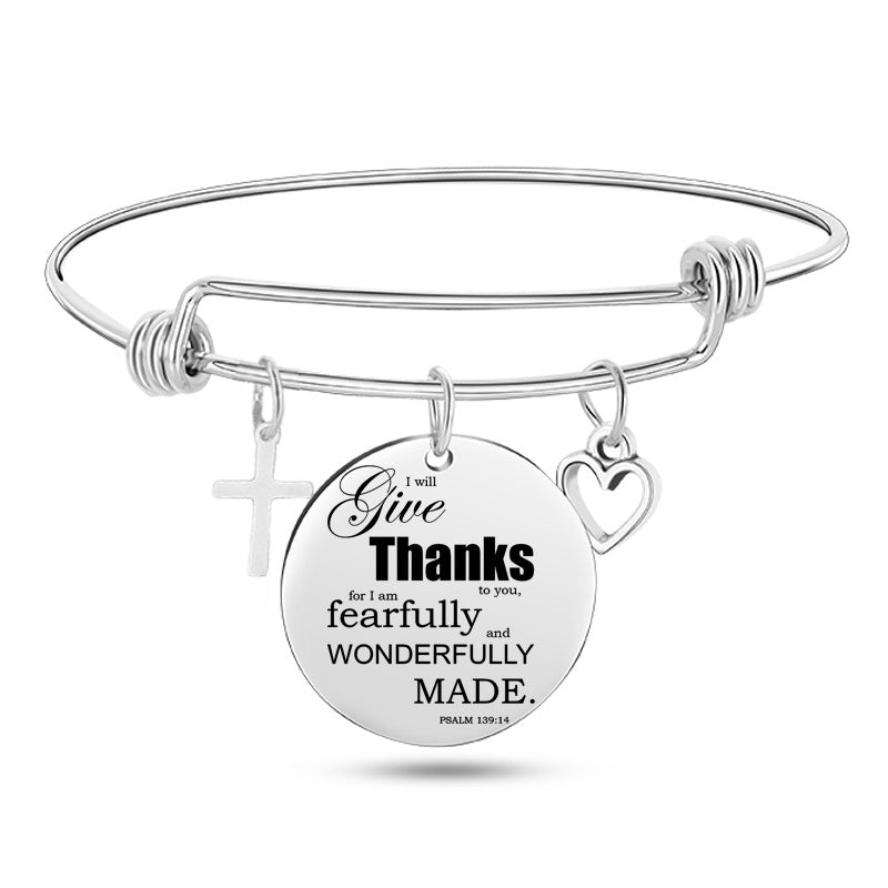 I can do all things through Christ Stainless Steel Bangle Bracelet