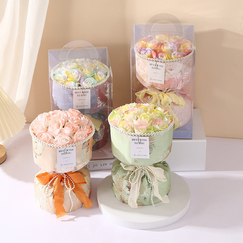 Decorative flower pots with ribbons