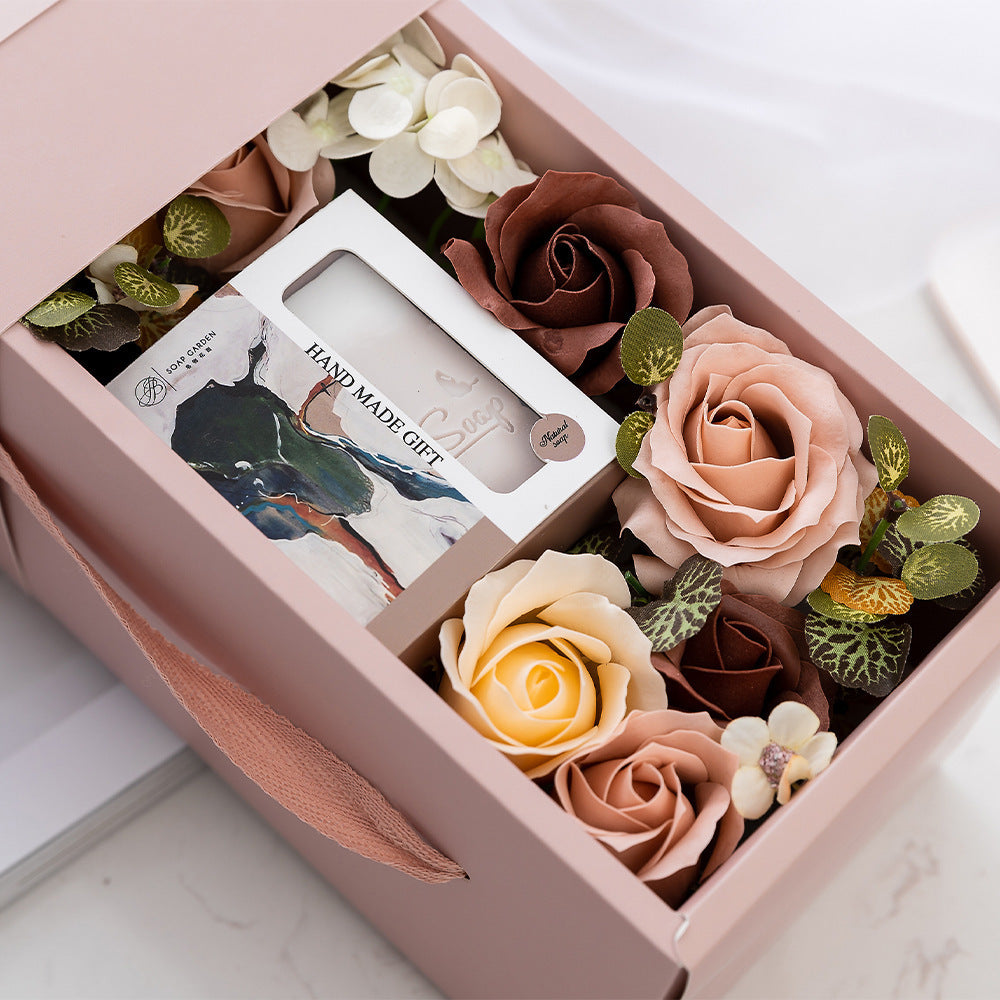 Rose Flower Soap Gift Box Handmade Soap Bouquet