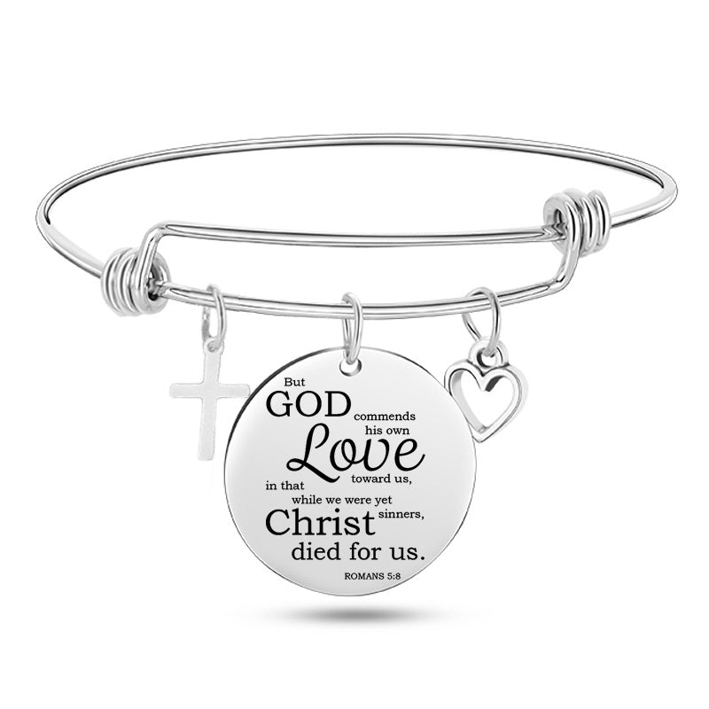 I can do all things through Christ Stainless Steel Bangle Bracelet