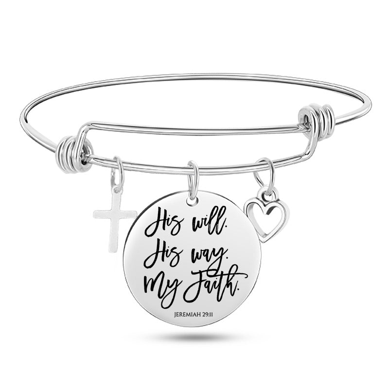 I can do all things through Christ Stainless Steel Bangle Bracelet