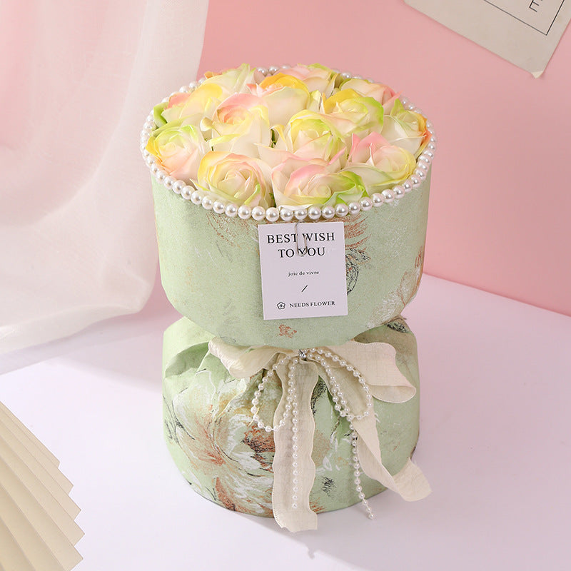 Decorative flower pots with ribbons