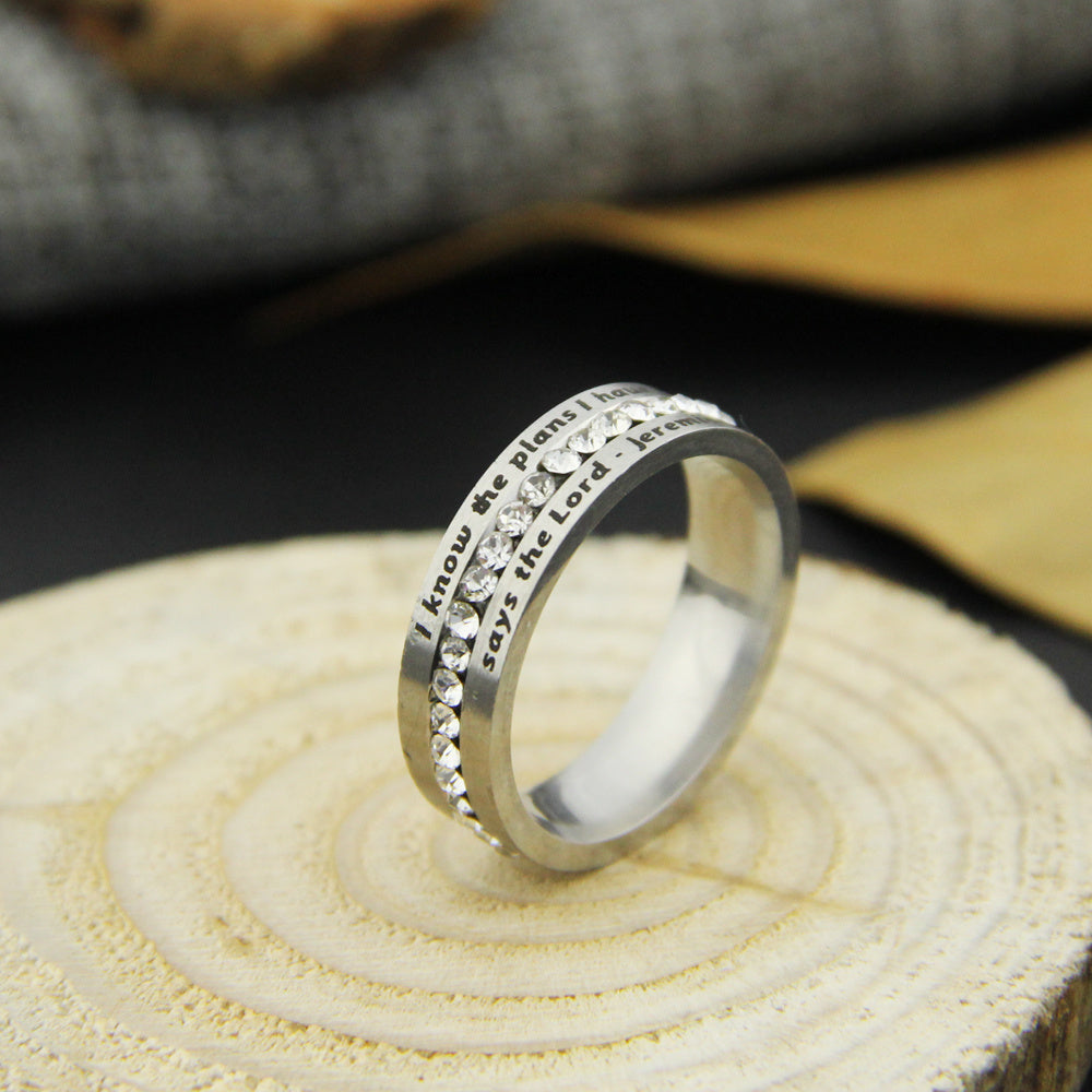 I Know The Plans I Have For You, Says The Lord Inscribed Stainless Steel Ring
