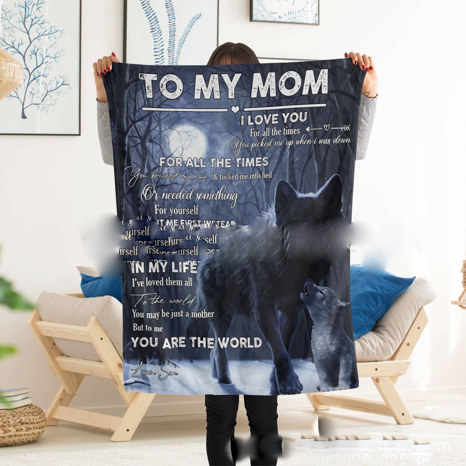 Flannel Lambswool Printed Blanket