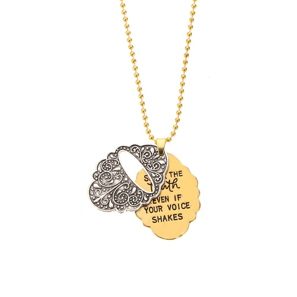Truth Pendant Hollow Carved Necklace