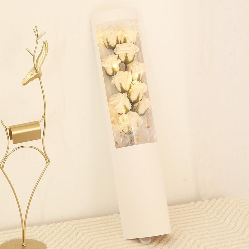 PVC Gift Box Soap Flower Rose Bouquet
