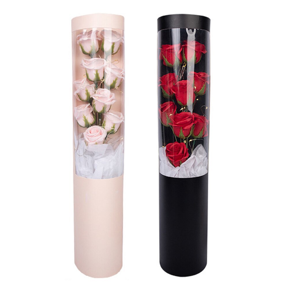 PVC Gift Box Soap Flower Rose Bouquet