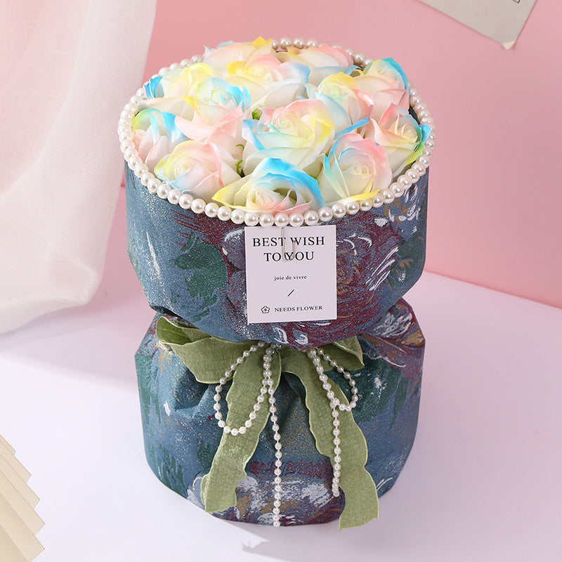 Decorative flower pots with ribbons