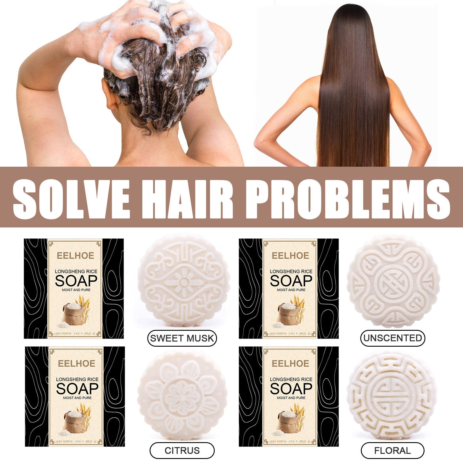 Shampoo Soap Nourishes Frizz, Conditions And Softens Hair