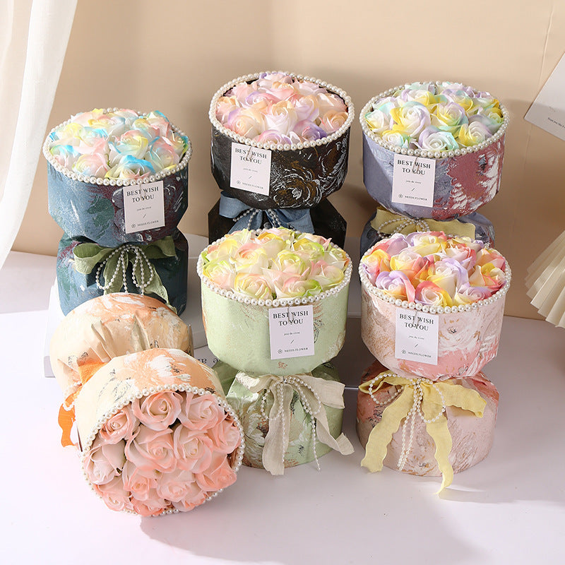 Decorative flower pots with ribbons
