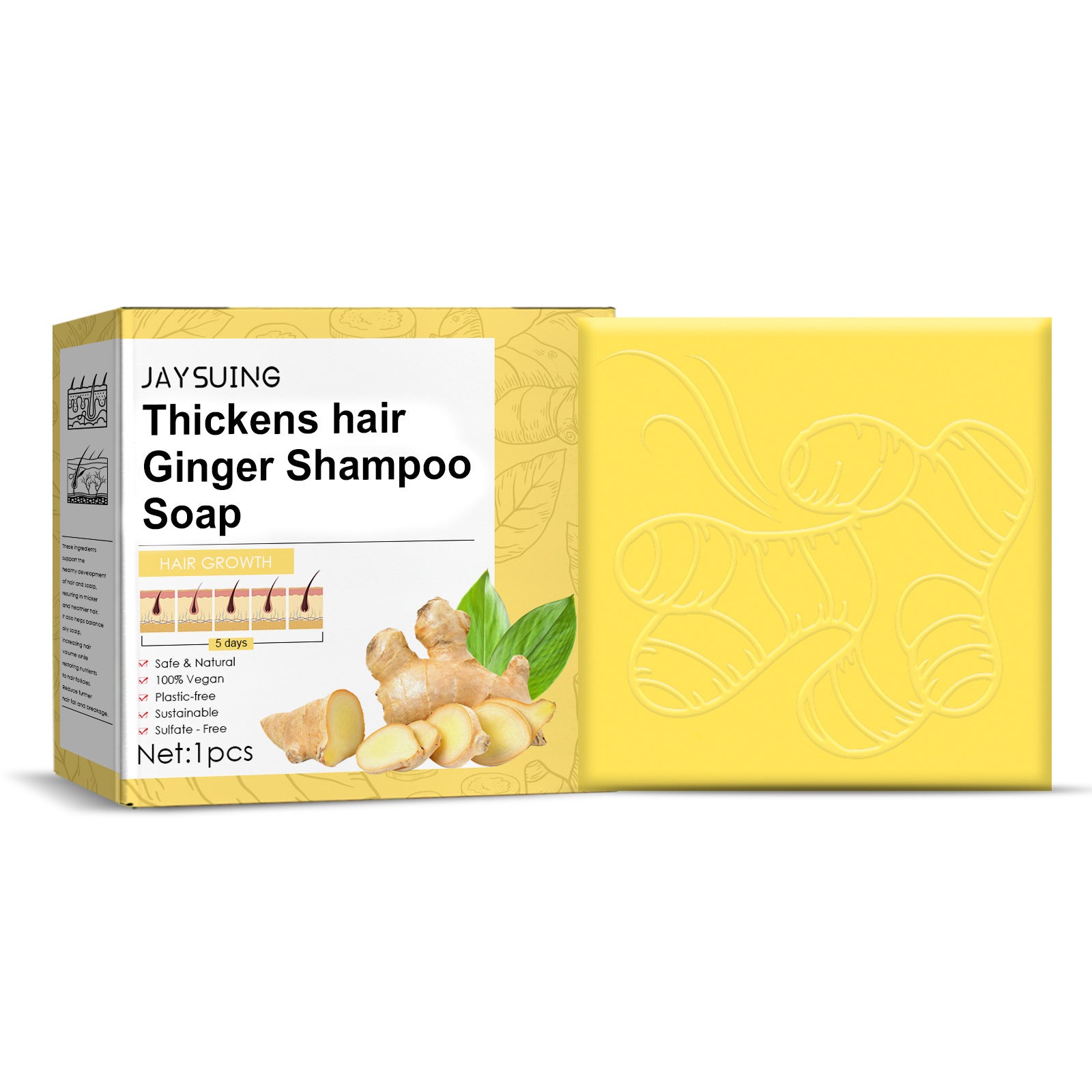 Ginger Thickening Hair Shampoo Soap With Rice Protein, Angelica Extract And Wheat Germ