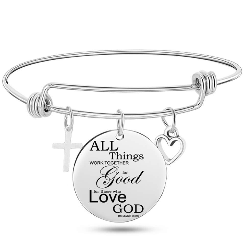 I can do all things through Christ Stainless Steel Bangle Bracelet