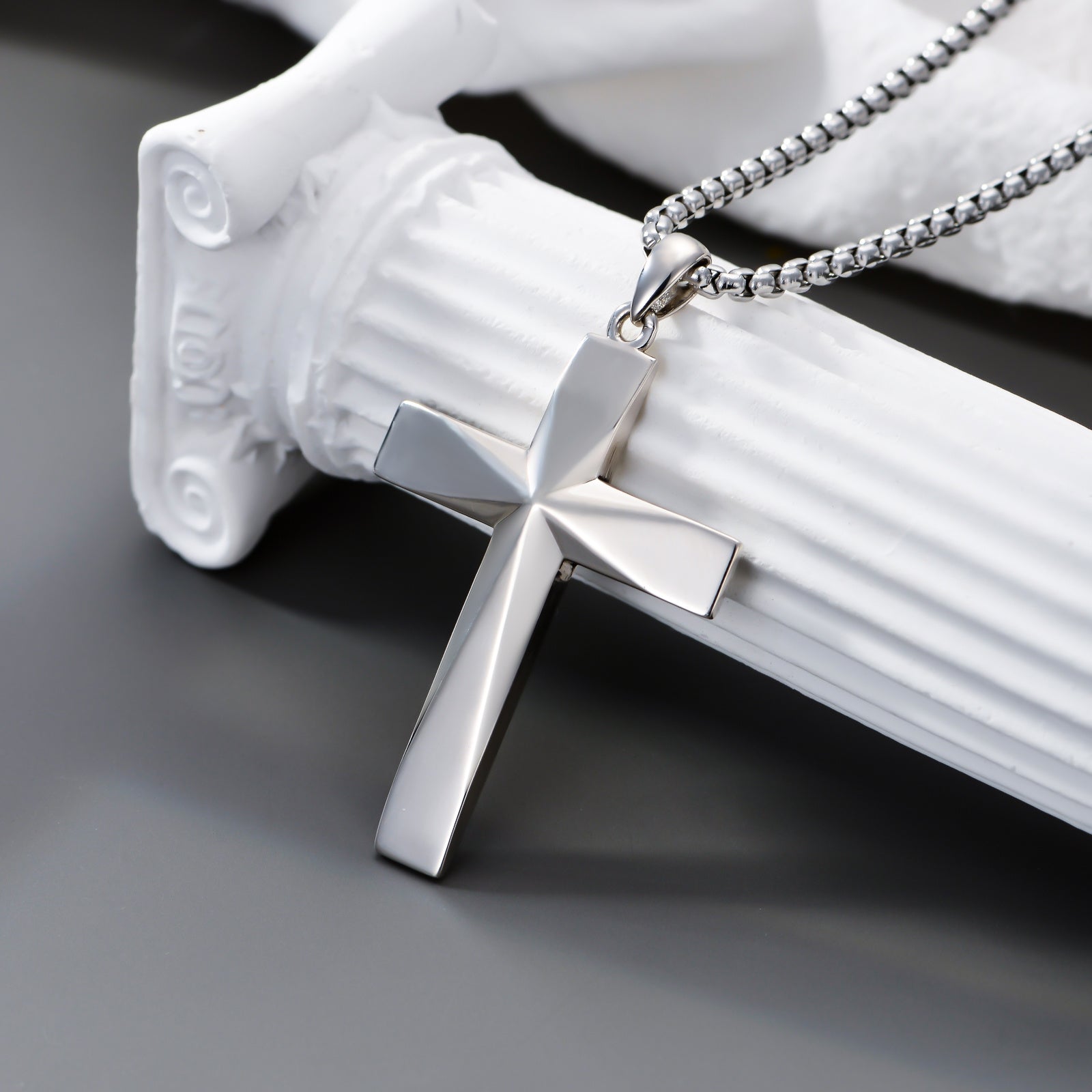 Sterling Silver Cross Pendant Necklace With Bible Verse