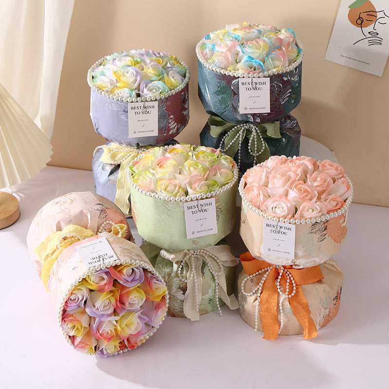 Decorative flower pots with ribbons