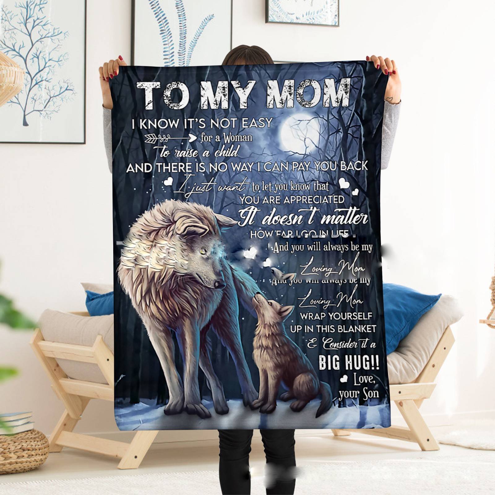 Flannel Lambswool Printed Blanket