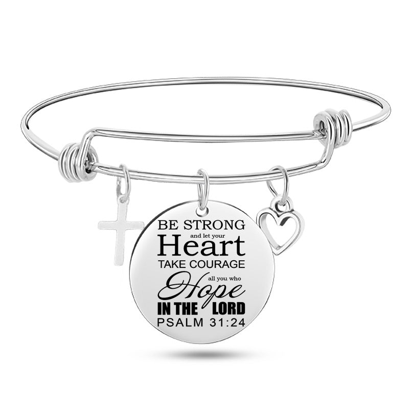 I can do all things through Christ Stainless Steel Bangle Bracelet
